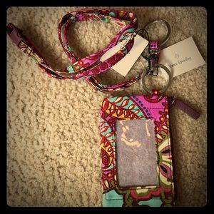 Vera Bradley ID Holder AND Breakaway Lanyard Set